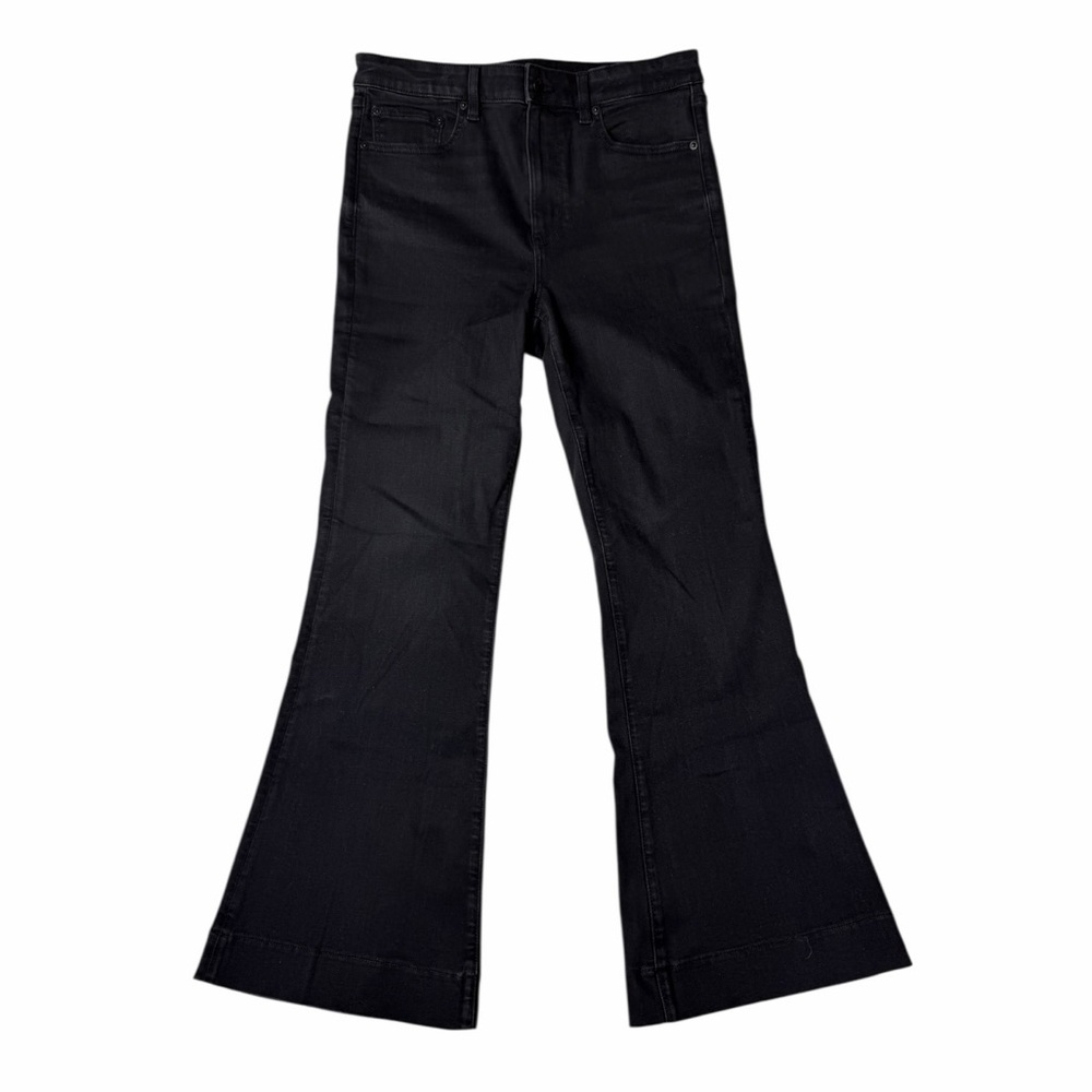 American Eagle Black Super High Rise Flare Jeans Women’s Size 12 Regular NWT - Picture 3 of 10